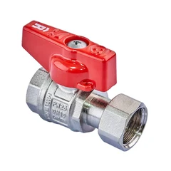 Кран шаровый Roho R115-050 -1/2"х1/2" ВВ прямой Н/Г, ручка "бабочка" красная (RO0231)