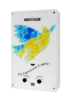 Газова колонка MIXXUS GWH-0610 BASIC GLASS димохідна 10 л/хв (панель зі скла з малюнком) (WH0027)