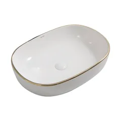 Раковина накладная Mixxus Premium ELLIPSE-0105 EDGE GOLD 600х400х150mm (MP6564)