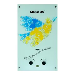 Газовая колонка MIXXUS GWH-0610 BASIC GLASS дымоходная 10 л/мин (панель из стекла с рисунком) (WH0027)