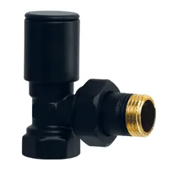 Кран для полотенцесушителя угловой Koer KR.531.Black - 1/2" (KR5103)